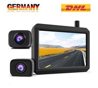 Kabellos Rückfahrkamera Funk Einparkhilfe Set mit 5" HD Monitor + 2X Autokameras