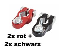 2 Kfz Pkw Boot Auto Batterie Polklemmen Set Batterieklemmen mit Flügelmutter