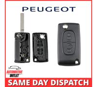 2 Knopf Fernbedienung Flip Schlüssel Gehäuse Schwarz CE0536 Für Peugeot Partner