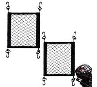 2 Motorrad Cargo Netze Cargo Net Motorrad mit 4 Haken Helmnetz für Motorrad Doppellagige Motorrad Gepäck Bungee Netze für Gepäck Helm Motorrad Fahrräder