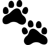 2 Pfötchen 10cm schwarz 1 Paar Pfoten Fuß Aufkleber Katze Hund Tattoo Auto Folie