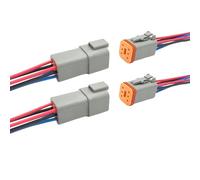 2 Sätze DT 6-polige KFZ-Steckverbinder (männlich & weiblich) mit 16 AWG Leitungen für Auto/LKW/Boote/LED