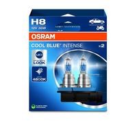 OSRAM COOL BLUE® INTENSE H8, bis zu 4.800K, Halogen-Scheinwerferlampe, LED-Look, Duo Box (2 Lampen)