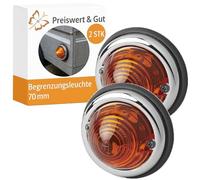 2 STK Begrenzungsleuchten Anhänger orange 70 mm 12V 24V links rechts E9