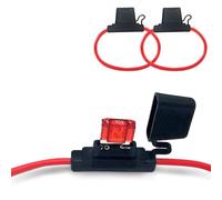 2 Stück 10 AWG 50 A Kfz-Inline-Flachsicherungshalter für große LKW-Fahrzeuge DC 12 V 24 V 32 V