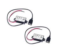 2 Stück 12V/24V zu USB 5V 3A DC-DC-Abwärtsadapter, Konverter-Reglerkabel mit intelligentem Sicherheitsschutz Sonstiges Zubehör, Spannungswandler mit USB für Auto Vehicle Motorrad Motor Ladegerät Audio