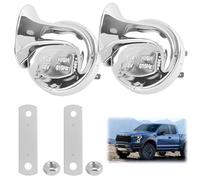 2 Stück 12V 300DB Schnecke Air Horn, Super Laute Hupe, Super Lauter Auto Horn, Wetterfestes Elektrisches Lufthorn, Compatible für Auto, Motorrad, Lkw, Boot und ATV, Silberfarben