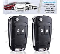 2 Stück 2-Tasten Ersatz Klappschlüssel Gehäuse für Opel Astra J Insignia Corsa E