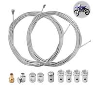 2 Stück 2m Motorrad Universal Seilzug Reparaturset mit Bowdenzug Gaszug Kupplungszug Schaltzug mit 9x Nippel Motorrad Universal Seilzug für Mofa Moped, Fahrrad, Roller