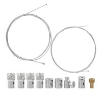2 Stück 2M Motorrad Universal Seilzug Reparaturset, Universal Reparaturset, Gaszug Schaltzug Kupplungszug für Fahrrad, Roller, Mofa und Moped, inkl. 9x Nippel für vielseitige Anwendungen