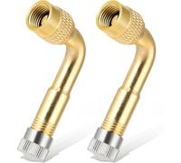 2 Stück 90 Grad Ventilverlängerung, Ventil Verlängerung, Kupfer Ventiladapter Winkel Ventilverlängerung Reifenventilverlängerung, für Auto Motorrad Fahrrad Scooter