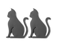 2 Stück Auto-Emblem, Automobil-Abzeichen, 3D-Metall-Katzen-Aufkleber,