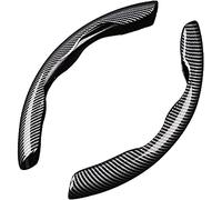 2 Stück Auto Lenkradbezug für Ford Kuga Mk2 (DM2) 2012-2018, Kohlefaser Segmentierter Lenkrad Wrap Anti-Rutsch Lenkradhülle Innenraum Zubehör,A/Black