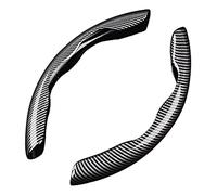 2 Stück Auto Lenkradhülle für Mitsubishi Lancer-ex/Lancer/Fortis/Eclipse Cross, Ultraleichter Kohlefaser Lenkrad Cover, Auto Anti-Rutsch Lenkradabdeckung,C-Black