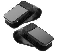 2 Stück Auto Sonnenbrillenhalter Clip für Sonnenblende, ABS Schwarz | Brillenhalter für Fahrzeuginnenraum, Platzsparende Befestigung, Schneller Zugriff, Sicherer Halt, Universell