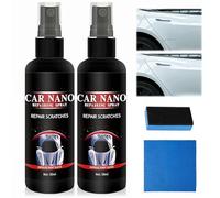 2 Stück Auto Spray Kratzer Entfernen, Nano Spray for Car, Kratzer Entferner | Quick Effect Coating Agent mit Frottee Schwamm, für Autolack Glanz & Schutz, Nura FixAuto Kratzer Entferner Sprays