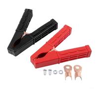 2 Stück Autobatterie-Klemmen Ersatz für Starthilfekabel, sichere Kupferverbindung mit rutschfestem Griff-Design