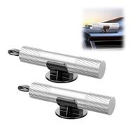 2 Stück Automotive Gurtschneider Notfallhammer, 2 in 1 Federkörner mit Gurtschneider, Notfallhammer Auto mit Testglas, Sicherheitshammer Autoscheiben Hammer für Auto, Bus (Silber)
