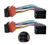 2 Stück Autoradio Adapter ISO Kabelbaum 16 Pin ISO Stecker auf Buchse Kabelstecker Universal Kabel Stecker für VW FIAT Opel Corsa B C Opel Astra F G