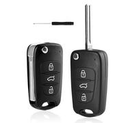 2 Stück Autoschlüssel Gehäuse Schlüsselgehäuse für Hyundai i10 i20 i30 ix20 ix35 & Kia Ceed Sportage Soul Venga, 3 Tasten Ersatz Autoschlüssel für Funkschlüssel Klappschlüssel Messertyp