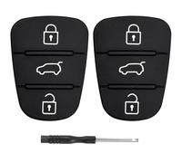 2 Stück Autoschlüssel Tastenfeld Kompatibel für Hyundai ix35 ix20 i30 i20 i10 Kia Sportage Soul Ceed Rio Picanto Venga 3 Tasten Fernbedienung Auto Schlüsselgehäuse Ersatz Gummi Schlüssel Gehäuse Hülle