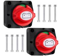 2 Stück Batterie Trennschalter 12V 24V 48V, Bolatus Auto Hauptschalter für M10-Anschlüsse, Batterieschalter 200A für Boot Jacht Wohnwagen