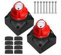 2 Stück Batterie Trennschalter 12V 24V,Batteriehauptschalter 275A,ON-OFF Batterietrennschalter,Batterieschalter,Akku Power Cut Off Schalter,Batterie Hauptschalter,für Auto Motorrad Boat Wohnmobil