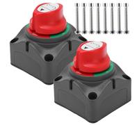 2 Stück Batterietrennschalter 12V 275A, Batterie Hauptschalter Ein/Aus Autobatterie Batterie Trennschalter 12V 24V 48V DC, Wasserdicht Batterieschalter Master Switch für Boot Motorrad LKW Yacht KFZ