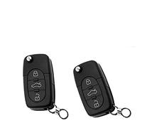 2 Stück Funkschlüssel Ersatz Klappschlüssel Gehäuse - 3-Tasten Fernbedienung mit Rohling - Akkuart CR2032 - AUDI_KS07 - Neu Reparatur Hülle