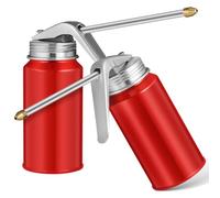 2 Stück Ölkanne Pumpe 200ml Metall Rot für Motor Getriebe | Heizölkanne, Kfz Ölabsaugpumpe, Öler Werkstatt, Ölflaschen, für Hinterachsöl und Kühlflüssigkeit