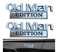 2 Stück Old Man Edition Auto-Emblem, 3D-Metall-Aufkleber, Auto Kotflügel Lustige, 2025 Neue Autoaufkleber, Namensschild-Aufkleber für Seitliche Heckklappe, Stoßstange, Selbstklebend