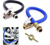 2 Stück Reifenfüller Schlauch 365mm, Ventilverlängerung Autoventil Set, Reifenfüllschlauch, Autoventil Hebelstecker, Autoventil Adapter, Autoventil Hebelstecker, Luftpumpe Adapter(12.5mm)