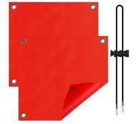 2 Stück Rot Warntafel Fahrradträger mit 8 Gepäckspanner,Warntafel Fahne Fahrradanhänger Fahrradfahne Rote Fahne für Transport, Wetterfest Rote Flagge für Wohnmobile, zum Aufhängen von Ladung