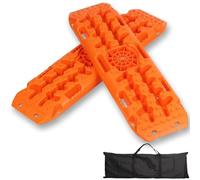 2 Stück sandbleche Offroad，anfahrhilfe wohnmobil，Reifenleiter für Sand/Schlamm/Schnee, 10T， Traktionsmatte für Geländewagen PKW LKW (Schwarz, 107 x 31 x 7 cm)