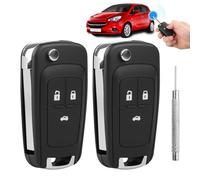 2 Stück Schlüssel Gehäuse 3 Tasten Fernbedienung für Opel Klappschlüssel Schlüsselgehäuse Auto Schlüsselhülle Funkschlüssel Autoschlüssel Schlüsselrohling für Insignia Astra J Vauxhall Mokka Zafira