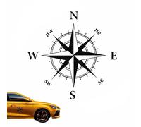 2 Stück Schwarz Auto Aufkleber,Aufkleber Wohnmobil,Auto Sticker,Kompass-Aufkleber,Auto-Aufkleber,Windrose,Offroad-Abenteuerpaket,für Auto Motorrad,Wohnmobil,Camping,Offroad,16 * 16cm