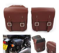 2 stücke Motorrad Leder Satteltaschen Für Harley Sportster XL883/1200 Braun