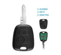 2 Tasten Auto 433MHZ Schlüssel 46 Chip Funkschlüssel Für Peugeot 206
