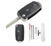 2-Tasten-Autoschlüsselgehäuse mit ungeschnittener Klinge für Volkswagen Transporter mit Nadelfeile Removal Tool für VW T4 T5 T6 Amarok Polo Golf