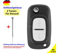 2 Tasten Ersatz Klapp Schlüssel Gehäuse VA2 für Renault Clio Modus Twingo Wind