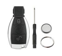 2 Tasten Fernbedienung Schlüsselgehäuse Kompatibel für Mercedes Benz A B C E-Klasse W203 W204 W205 W210 W211 W212 W221 BGA After 2000 Jahr (2 Tasten Mit Batterien)