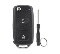 2-Tasten-Fernbedienungsschlüssel für VW4 T5 T6 Volkswagen VW Transporter T4 T5 T6 Amarok Polo Golf mit ungeschnittener Klinge und Schlüsselring und Schraubendreher