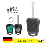 2 Tasten Funk Schlüssel 433MHz für Opel Astra H Zafira B Transponder ID46 Chip
