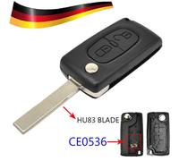 2 Tasten Klapp Schlüssel Gehäuse Ersatz für Peugeot 207 307 308 5008 Citroen C4