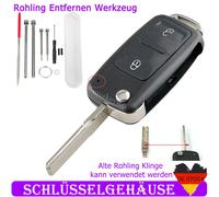2 Tasten Klapp Schlüssel Gehäuse Für VW Amarok T5 T6 Transporter Golf + Werkzeug