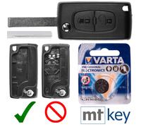 2 Tasten Klapp Schlüssel Gehäuse HU83 für Peugeot 207 307 308 807 5008