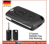 2 Tasten Klapp Schlüssel Gehäuse VA2 CE0523 für Peugeot 207 307 308 807 5008