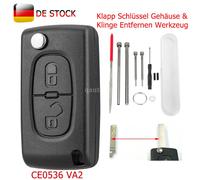 2 Tasten Klapp Schlüssel Gehäuse VA2 CE0536 für Peugeot 207 307 Partner Tepee