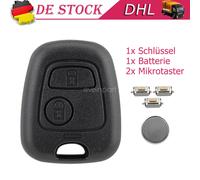 2 Tasten Schlüssel Gehäuse + Batterie für Peugeot Citroen C1 C2 C3 107 307 Aygo