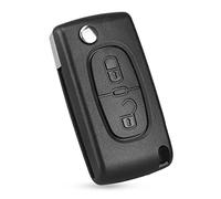 2 Tasten Schlüssel Gehäuse kompatibel für Peugeot 107 207 307 407 607 807 2BT und Citroe-n C2 C3 C4 C5 C6 C8 - Auto Schlüsselgehäuse